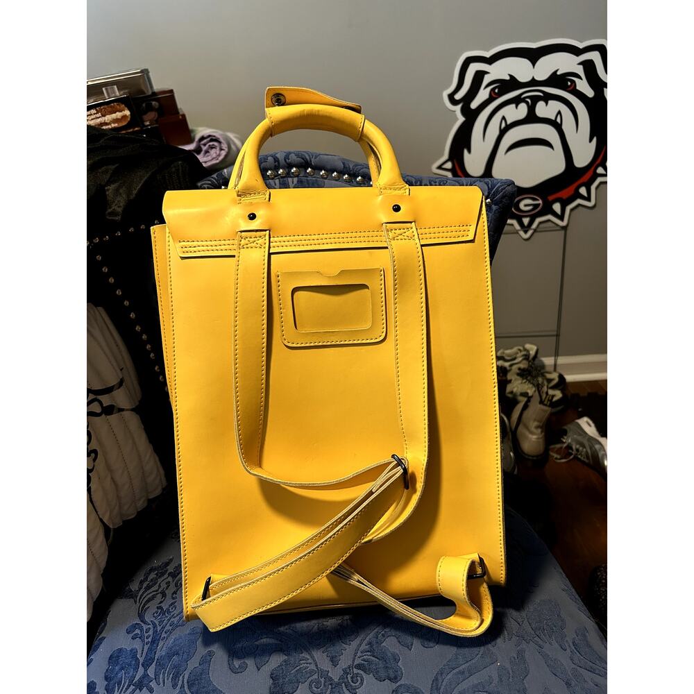 Dr Martens Kiev Yellow Leather Backpack - Picture 3 of 11